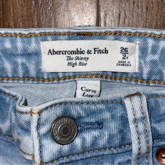 Abercrombie & Fitch The Skinny High Rise Jean CURVE LOVE Ankle Distressed - Picture 7 of 12